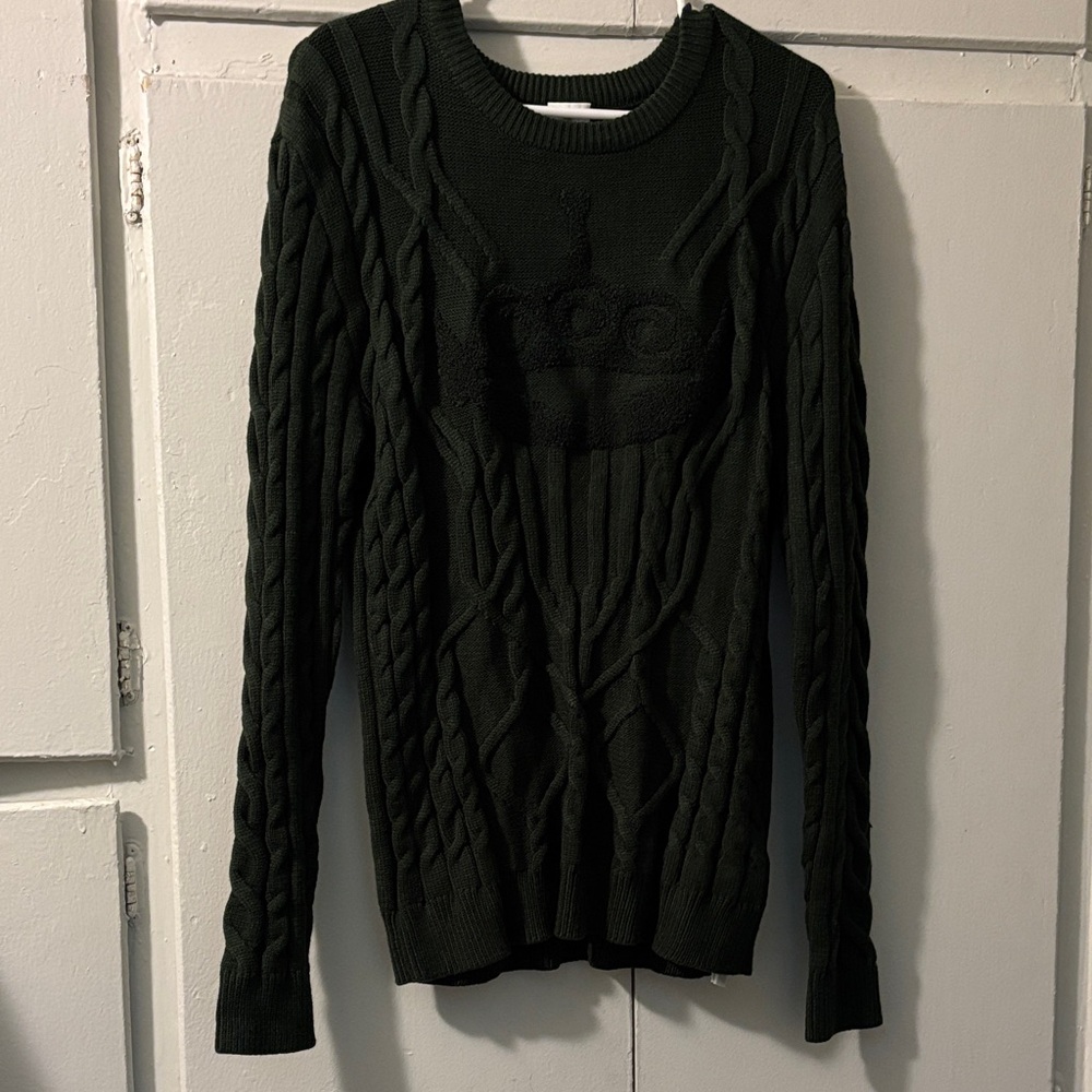 Disney Dark Green Cable Knit Sweater